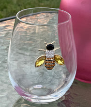 Load image into Gallery viewer, Rachel Zoe Jeweled Bee Stemless Wine Glasses (Set of 2)
