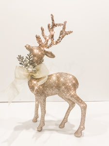 Blush Christmas deer with bow