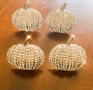 Sparkle and Shine Pumpkin Napkin Rings (set of 4) - Touch of Glam Home Decor