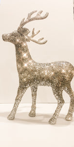 Large silver sequin deer
