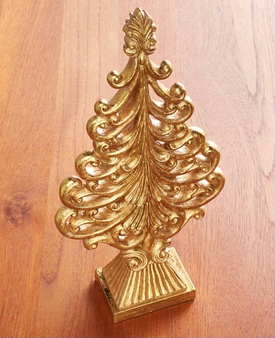 Gold Ceramic Christmas trees (14 inch) - Touch of Glam Home Decor