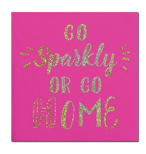 Go Sparkly or Go Home Cocktail Napkins - Touch of Glam Home Decor