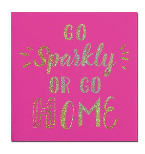 Go Sparkly or Go Home Cocktail Napkins - Touch of Glam Home Decor