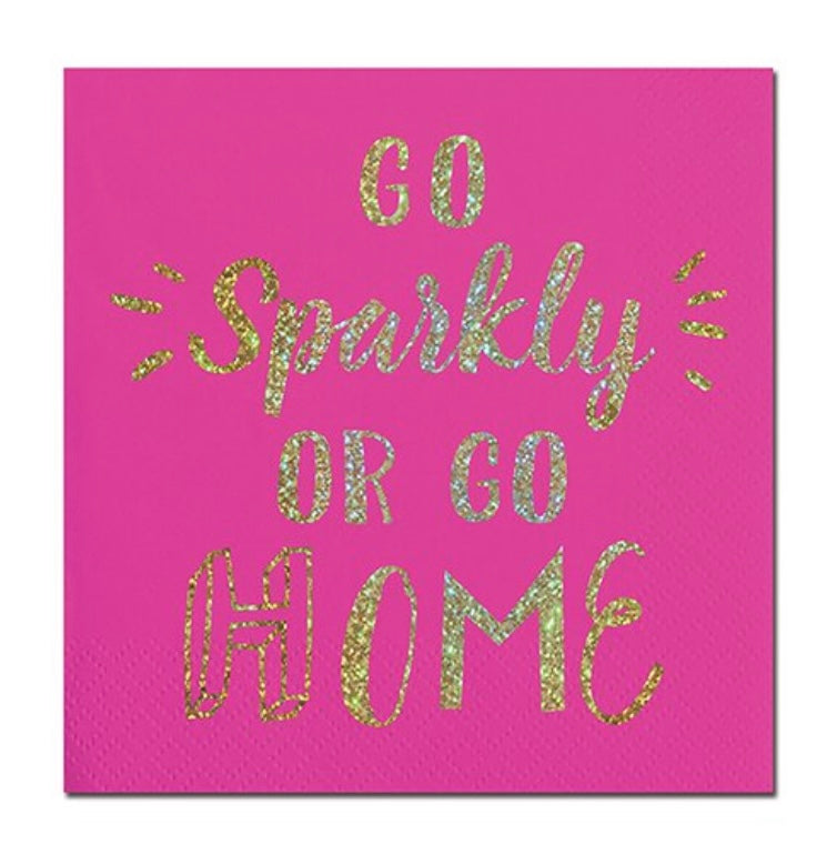 Go Sparkly or Go Home Cocktail Napkins - Touch of Glam Home Decor