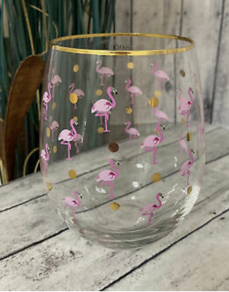 Flamingo wine glasses