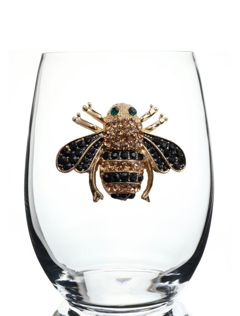 Queen Bee Wine Glasses - Touch of Glam Home Decor