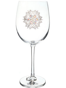 Jeweled Snowflake Christmas Wine Glass - Touch of Glam Home Decor