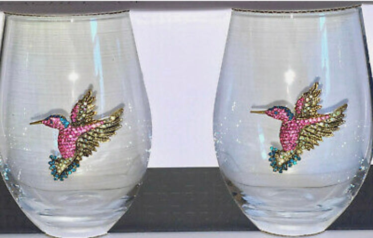 Rachel Zoe hummingbird stemless wine glasses