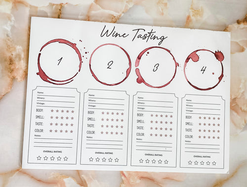 Wine Tasting Placemats (8 placemats) - Touch of Glam Home Decor