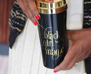 Black Girl Magic Gold Lid Travel Mug