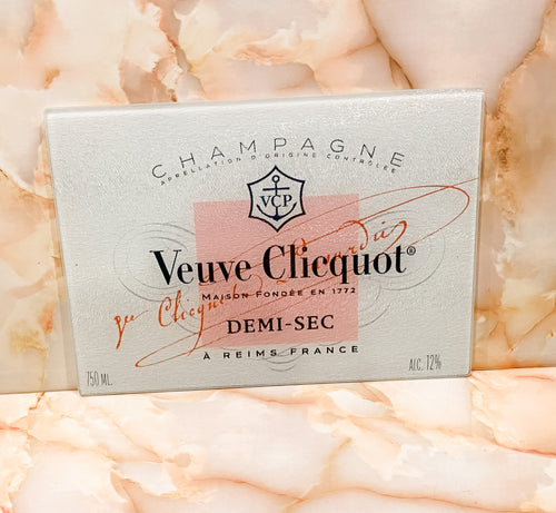 Veuve Clicquot Cutting Board/Wall Art - Pink - Touch of Glam Home Decor