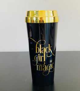 Black Girl Magic Gold Lid Travel Mug - Touch of Glam Home Decor