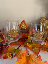 Load image into Gallery viewer, Fall Leaves Stemless Wineglasses - Touch of Glam Home Decor
